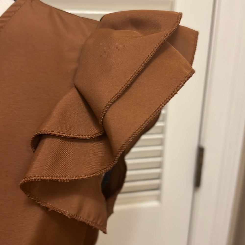 Sold on mercari.  SHEIN Tiered Ruffled Midi Dress in Brown, Size Small, EUC - Picture 11 of 17